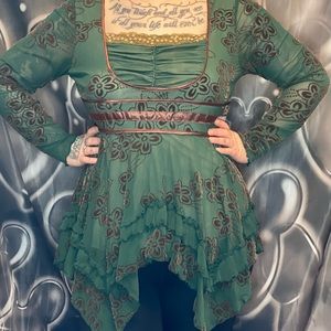 Green flowy shirt